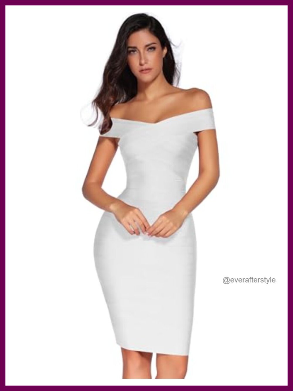 Off Shoulder Bandage Bodycon Midi Party Dress Long Sleeve Backless